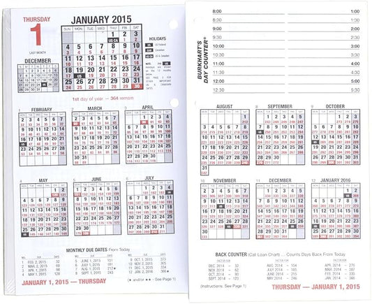 AT-A-GLANCE Burkhart's Day Counter Desk Calendar Refill 2015, 4.5 x 7.38 Inch Page Size (E712-50)
