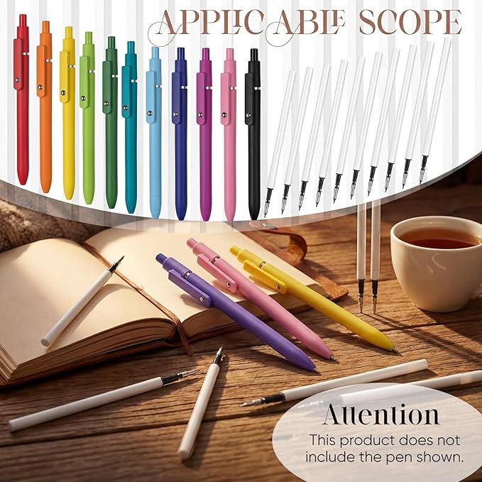 Epakh 20 Pack Gel Pens Refills Bulk 0.5mm Dual Ball Cs Tip for Click Pens Retractable Gel Pen Refills, Quick Dry Smooth for Writing Journaling Taking Notes School Office Home Supplies(Black Ink)