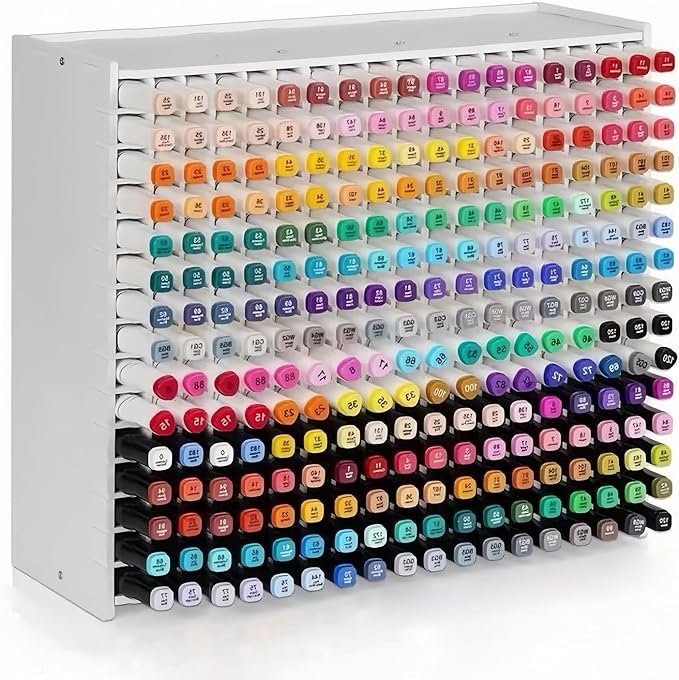Marker Organizer, 270 Slots Marker Holder Organizer Marker Storage with Divider Art Marker Rack for Pencils Art Brushes Pens Colored Adjustable Pencil Holders for Desk Organizer