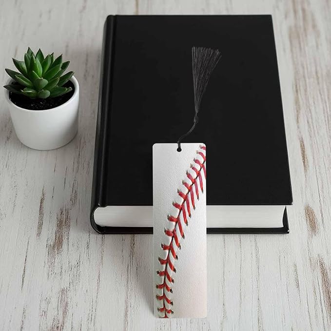 Baseball 5 Pcs Bookmarks Sports Training Healthy Lifestyle Wooden Bookmarks with Tassel for Students Reader Teachers Book Lovers