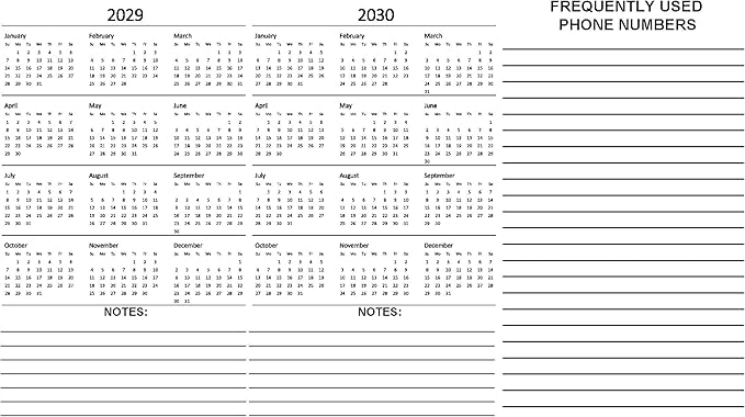 Ritadeshop 5 Year Calendar Planner (Black,11'' x 8.5'' Begin On Jan)