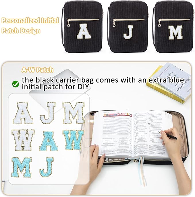 Bible Cover for Women, Initial Personalized Bible Gift Book Carrying Case for Study Suppliers & Accessories