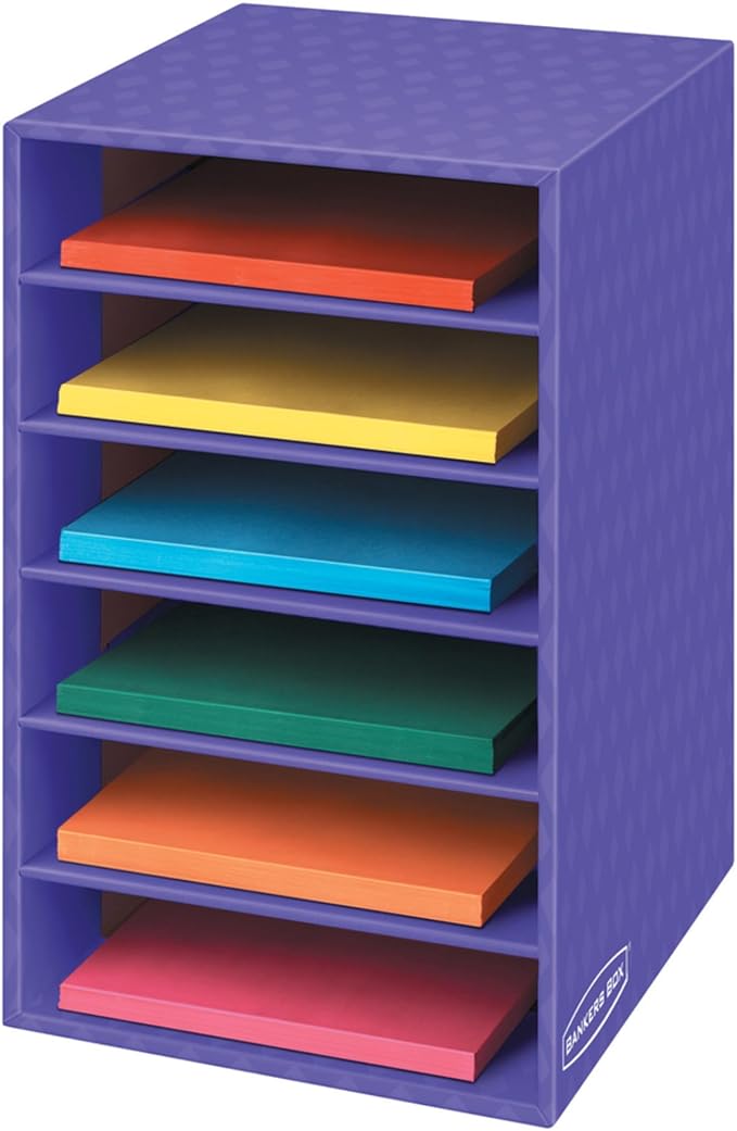 Bankers Box Classroom 6 Shelf Organizer 18"H x 12"W x 13 1/4"D (3381201), Purple