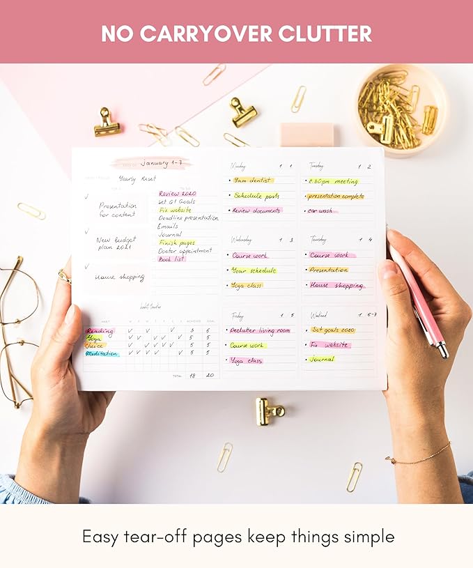 Lamare Weekly Planner Notepad – Premium Undated Weekly To Do List Notepad for School, Home & Office Day Planner, Desk To Do List Pad and Productivity Planning Pad