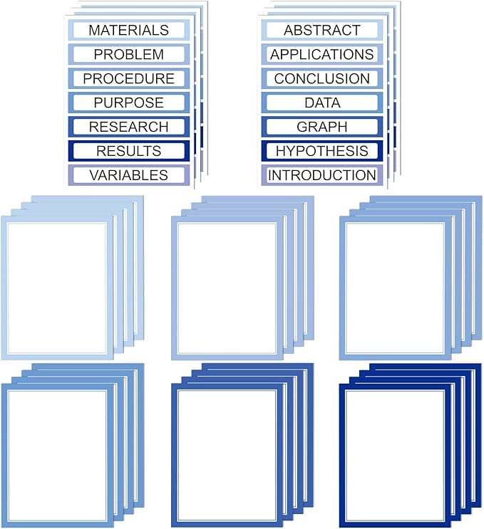 24 Sheets Science Board Supplies 18 Self Adhesive Presentation Science Subtitles & 6 Project Titles Board Sticker for School Office Supplies(Gradient Blue)
