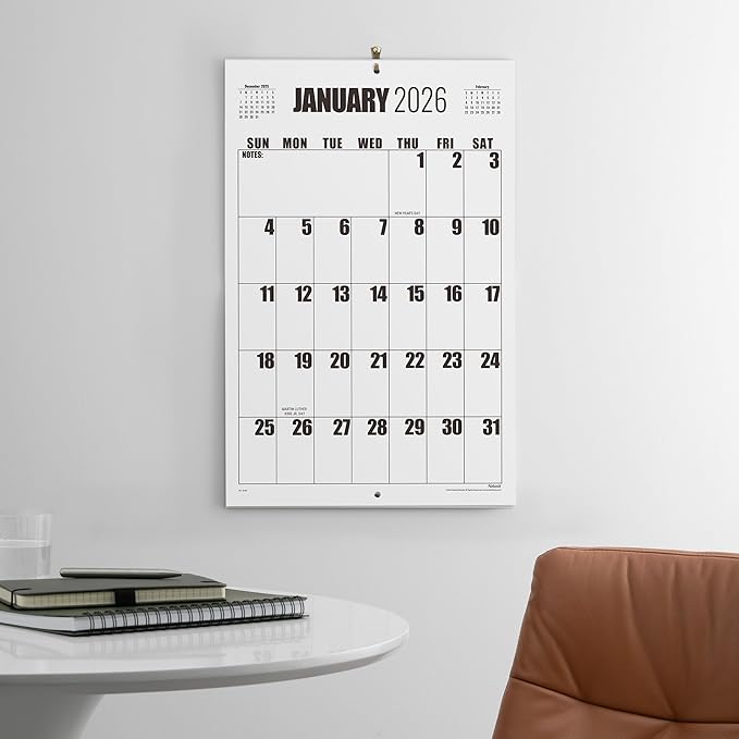 Wall Calendar 2026-2027, Nekmit 2026 Calendar from January 2026 to July 2027, 22 3/4" x 14 3/4", Large Print Big Grid Wall Calendar, 18 Monthly Calendar Perfect for Organizing & Planning