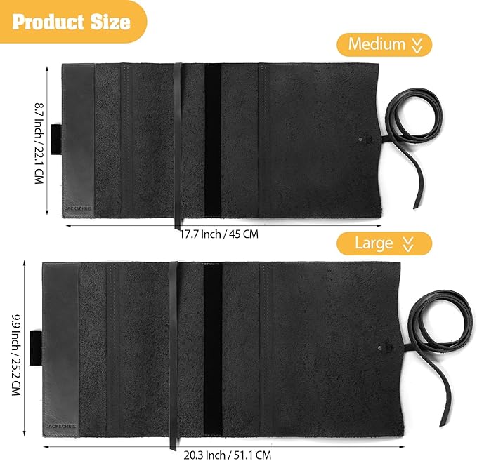 Jack&Chris Leather Bible Cover, Leather Book Cover for Men and Women, Bible Holder Strap Bible Cover Gifts, Black Medium