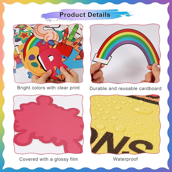 Classroom Bulletin Board Decoration Set Welcome Back to School Bulletin Board Decor Cutouts Colorful Classroom Wall Door Decorations for Kindergarten Preschool Elementary Middle School