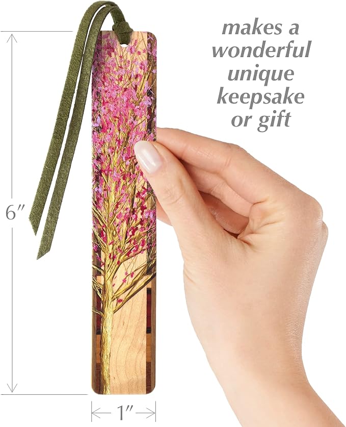 Cherry Tree Personalized Wooden Bookmark | Custom Japanese Sakura Cherry Blossom Gift for Gardeners, Flower Lovers, Nature Lovers, Tree Lovers & Readers | Handmade in the USA