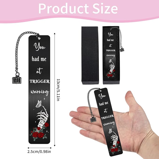 Dark Romance Metal Bookmark, Gothic Book Marks with Roses Design, Spicy Smut Page Marker Clips for Book Lovers, Dark Romance Merch Bookish Gifts for Reading Women Birthday Christmas