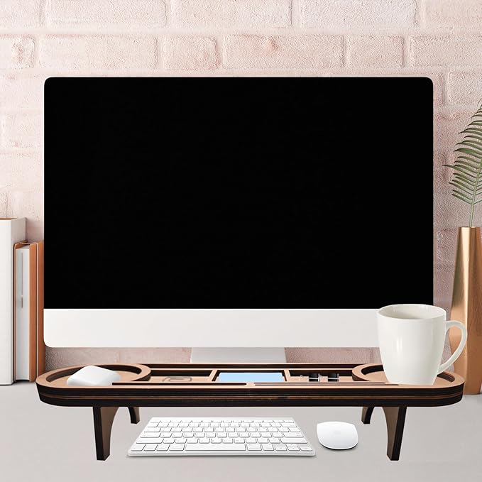 Boxwood Craft Desktop Organiser, Multi-Compartment Office and Home Desk Organiser, Suitable for Home, Workplace, Cubicle and School Supplies Storage - Wooden Pencil Holder Tray