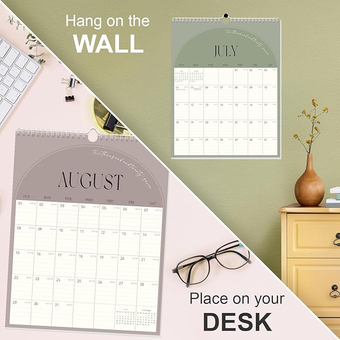 Guasslee Wall Calendar 2026-2027, Vertical Wall Calendar 2026, Jun. 2026-Dec. 2027, 19-Month Paper Calendar Spiral Bound, Monthly Planner Wall for Office School Home Easy Organizing, 14" X 11