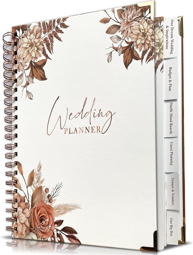 Wedding Planner Book and Organizer, Wedding Planner for Bride Gifts, Bridal Planning Binder, Engagement Gifts for Couples