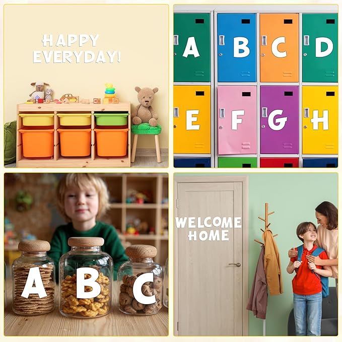 270Pcs 3In Bulletin Board Paper Letters and Numbers, Capital Letters, Numbers, Punctuation Card Stock Punch Out Letter for Classroom Poster Bulletin Board Window Door Home Decor Mailbox Sign, White