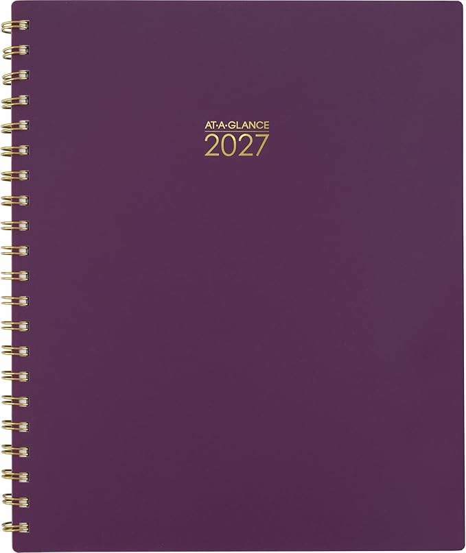 AT-A-GLANCE 2027 Planner, Weekly & Monthly, 13-Month Jan-Jan, 8.5" x 11", Harmony, Mulberry (1099-905-18-27)