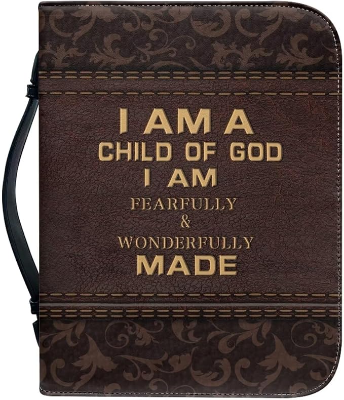 Retro Floral Women Bible Carrying Case - Multi-Purpose PU Leather Organizer Bag, Lightweight Protector, Waterproof Carrier, Large Size