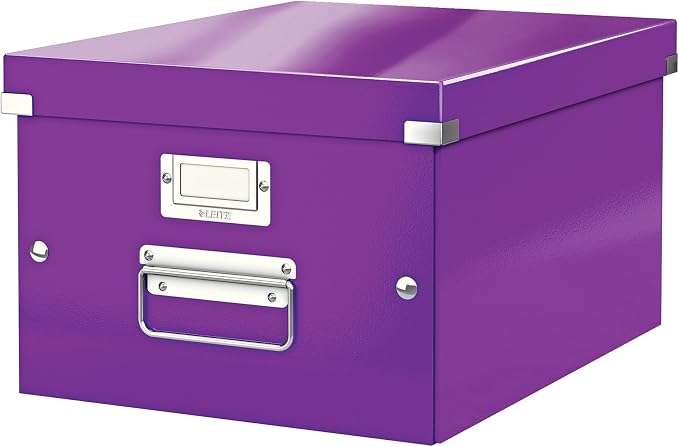 Leitz A5 Storage Box, Click and Store Range 60430001 - Small, Purple Storage Box A4