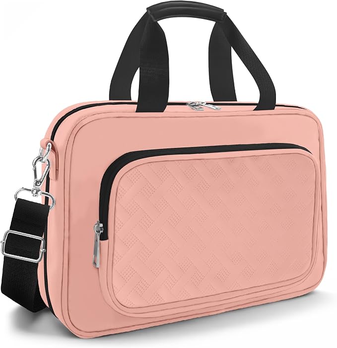 Bible Cover,Pink Large Bible Bag for Women, Study Supplies Journaling Kit Book Carrying Case with Bible Highlighters Shoulder Strap Christian Gifts