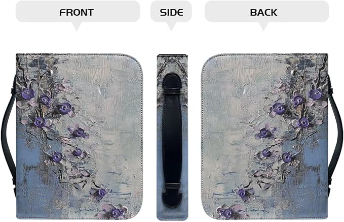 PU Bible Case, Bible Cover for Women,Bible Covers with Leather Bookmark (Set of 1), Bible Carrying Case,Art Painting,X-Large