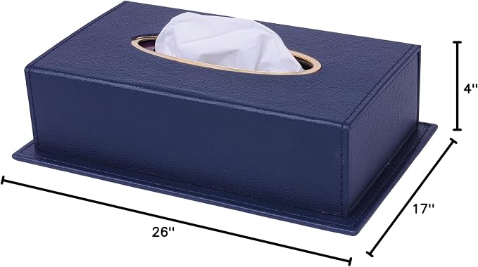 MOOGCO Leather Desk Organizer Set - 14 PCS (Blue) - 19.29 x 13.39 inches