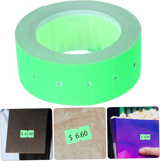 5000pcs Self-Adhesive Price Tag Labels Fluorescent Price Marker Paper for Retail Supermarket Garage Use Convenient Stick Pricing