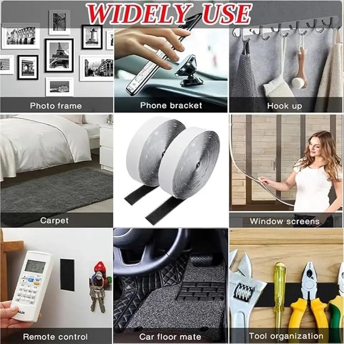 10M 20/50mm Sticker Tape Self-adhesive Hook and Loop Adhesive Fixing Household Window Screens and Door Curtains ﻿