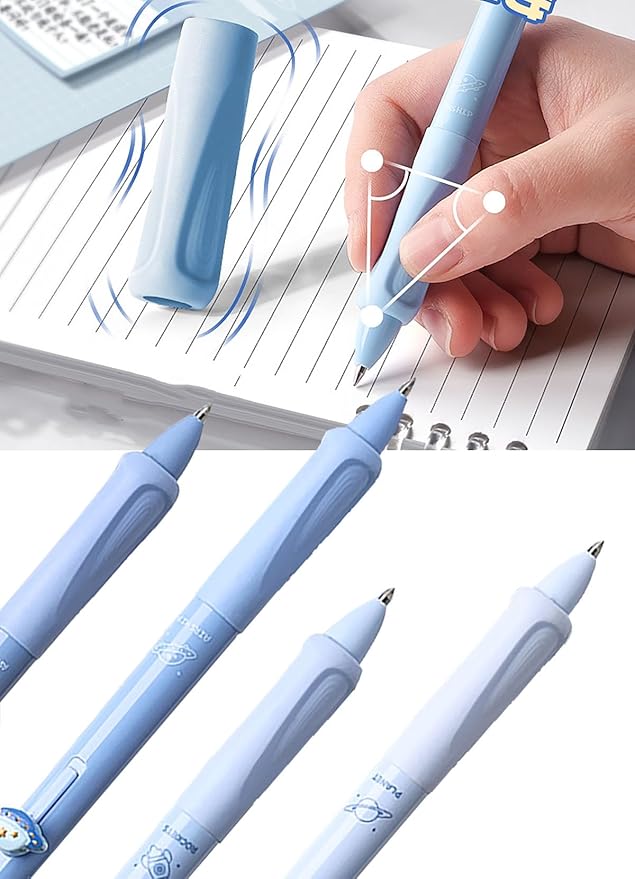 YYaaloa 8pcs Cute Retractable Erasable Gel Pens Fine Point 0.5mm Blue Black Inks Make Mistakes Disappear for Writing Planner and Crossword Puzzles (Blue)