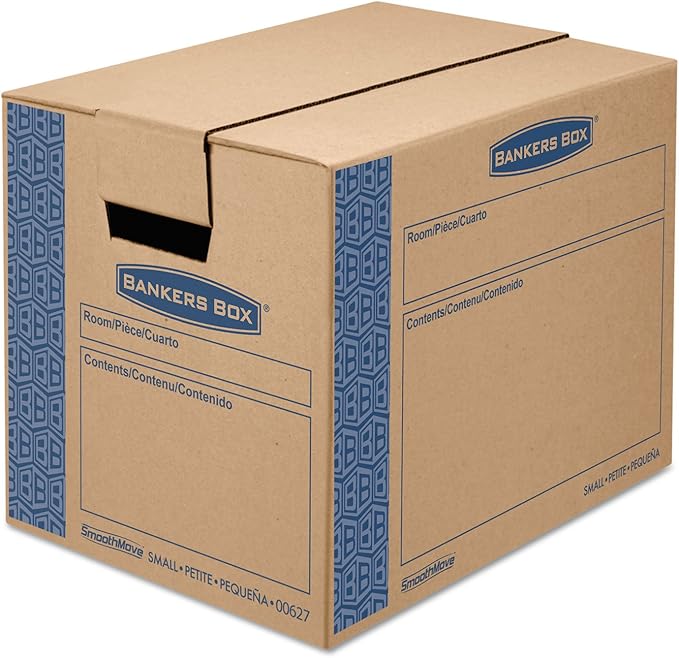 Bankers Box Small Prime Moving Box 15 Pack, Reinforced Handles, Tape-Free Assembly, Attached Lid, 16-in x 12-in x 12-in (0062711)
