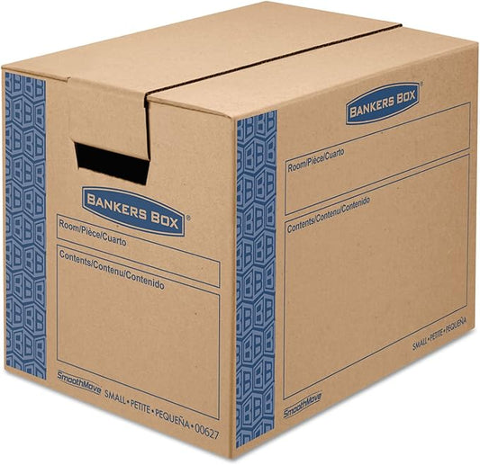 Bankers Box Small Prime Moving Box 15 Pack, Reinforced Handles, Tape-Free Assembly, Attached Lid, 16-in x 12-in x 12-in (0062711)