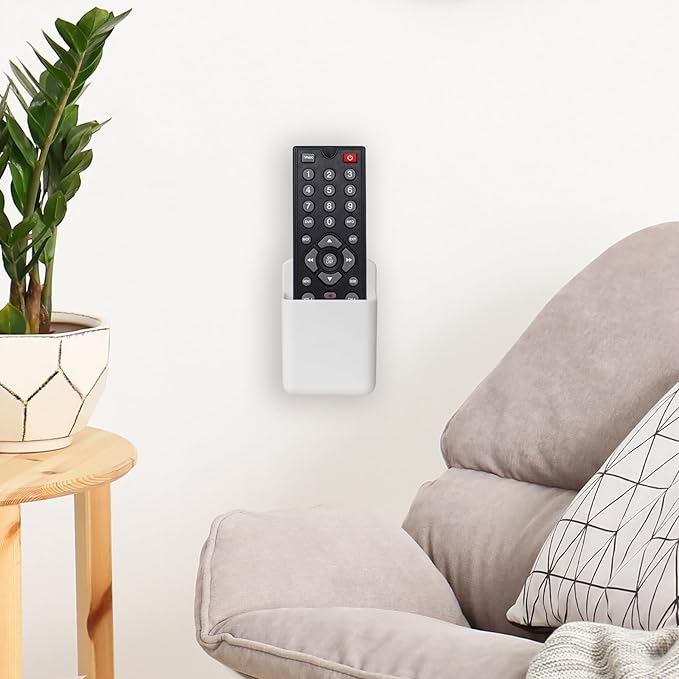 6 Pcs Remote Control Holder Wall Mount, TV Remote Controller Holder - Self Adhesive Marker Holder Wall Mount Pen Holder Storage Organizer for Home Office School(White)