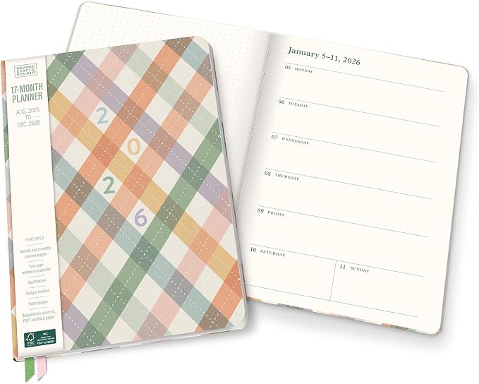 Orange Circle Studio 2026 Planner, Clara Clothbound, Argyle