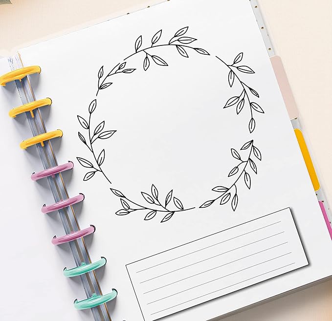 Undated Monthly Calendar Refills for Letter, Junior, Classic, Skinny, Mini size Discbound Planners Fİtts Happy Planners Levenger Circa TUL Staples Arc Notebook Office (7-Disc, 4.6"x7", Floral)