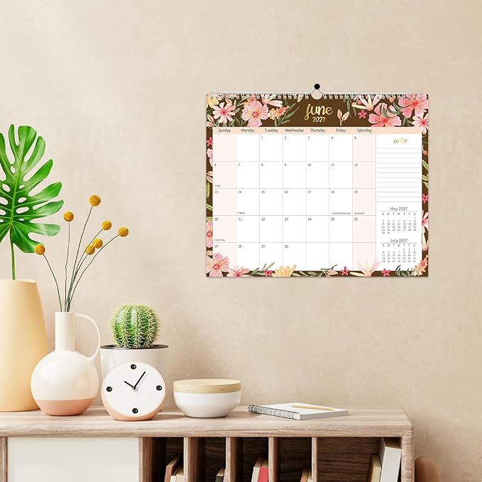 GuassLee Wall Calendar 2026-2027, Calendar Wall 2026, 19-Months Hanging Calendar Jun. 2026 to Dec. 2027, 14" x 11.5" Monthly Planner Wall with Thick Paper for Office School Home Teacher Academic