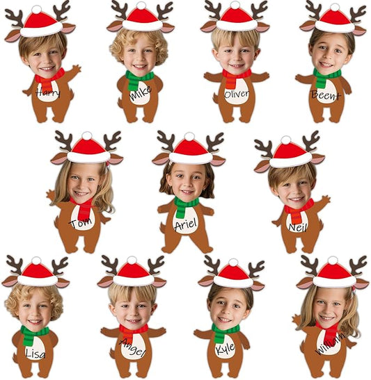 60Pcs Christmas Reindeer Cutouts Christmas Bulletin Board Decoration Xmas Elk DIY Photo Craft Cutouts Winter Classroom Supplies for Teacher Student School Classroom Holiday Party Chalkboard Wall Decor