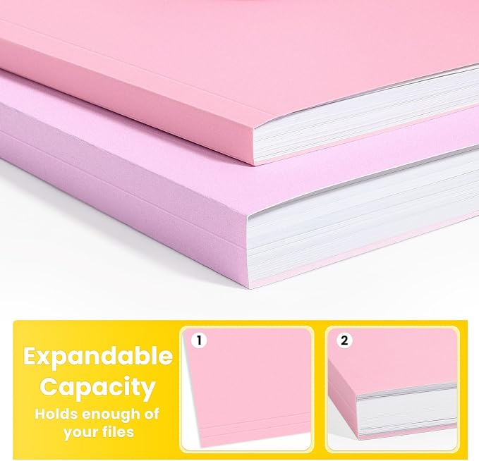 SUNEE File Folders, 150 Pack Manilla Folders 8.5 x 11, Colored File Folders Home Office School Supplies for Documents Files Paper, 6 Bright Colors