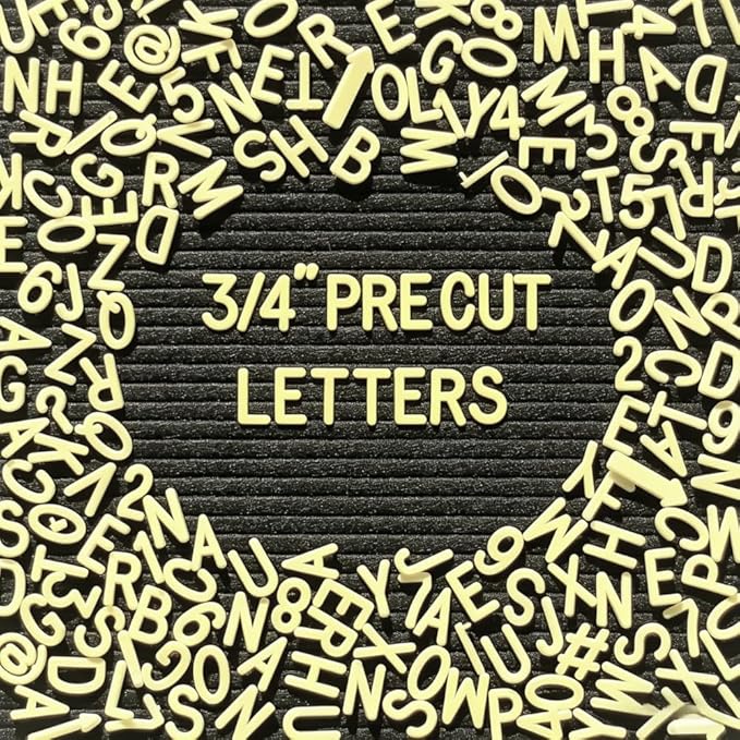 304 Pcs Pre-Cut Letter Board Letters – Ready to Use, No Cutting Required! – Secure Packaging Ensures Safe Delivery – White 0.75 Inch Changeable Felt Board Accessories for Holiday Decor & Creative Signs (Yellow)