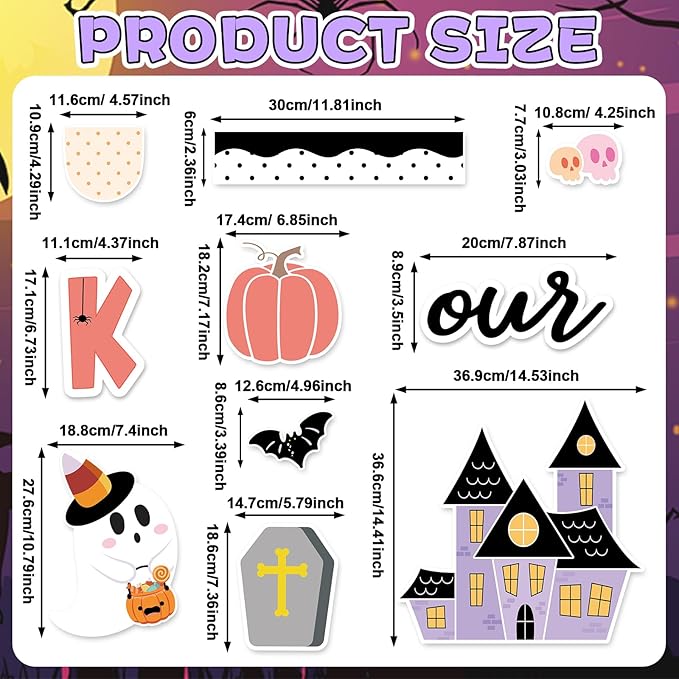 Halloween Classroom Bulletin Board Decoration Halloween Ghost Bulletin Board Set Decor Pink Black Ghost Boo Cutouts Our Class is Spook-Tacular Classroom Decoration for School Home Wall Party Decor