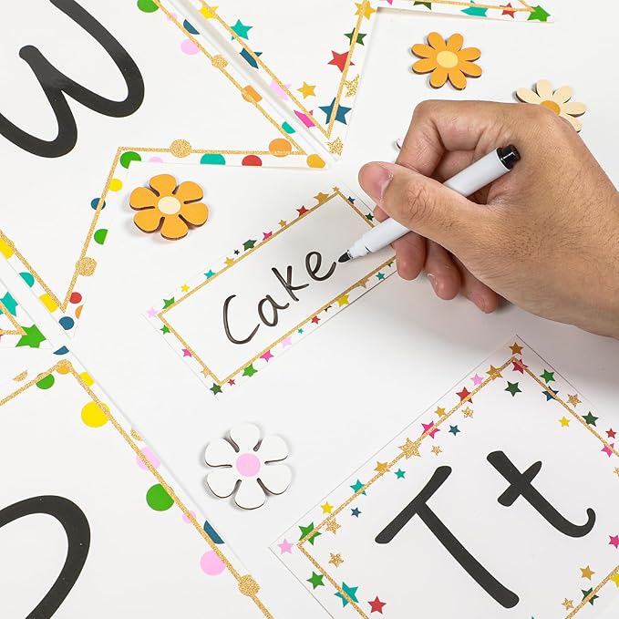 Word Wall Bulletin Board Set Alphabet Letter for Classroom ABC Poster Chart Sight Words Polka Dots Border for First Grade Pre School Kindergarten Elementary Classroom Wall Decor Supplies