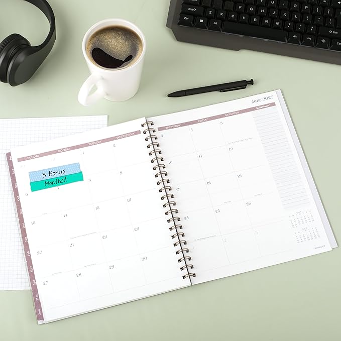 Cambridge Planner 2026-2027 Weekly & Monthly Academic 12-Month July-June, 8-1/2" x 11", Trigon (1794-905A)