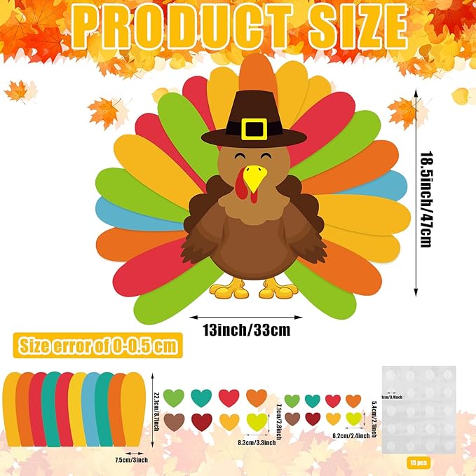 103 Pcs Thanksgiving Turkey Classroom Bulletin Board Decorations Set Give Thanks to The Lord Christian Bulletin Board Turkey Cutouts Craft for Fall Autumn Harvest Religious Classroom Wall Decor