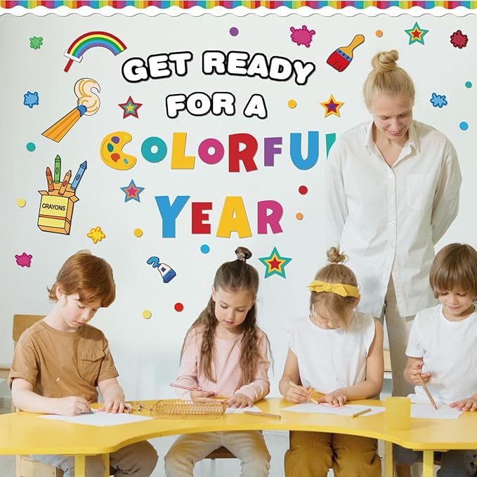 Classroom Bulletin Board Decoration Set Welcome Back to School Bulletin Board Decor Cutouts Colorful Classroom Wall Door Decorations for Kindergarten Preschool Elementary Middle School