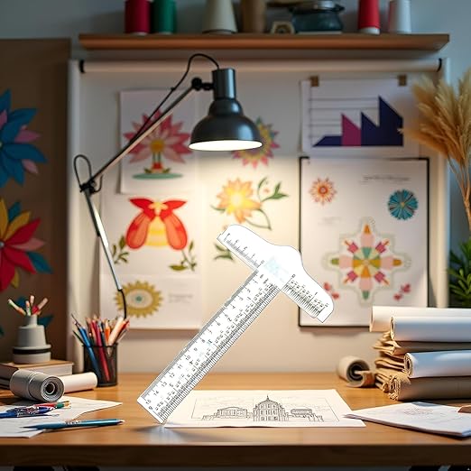6 Inches Transparent Acrylic T-Square Ruler, T Square Ruler, Drafting Tools, T Ruler Transparent for Crafting and Drafting