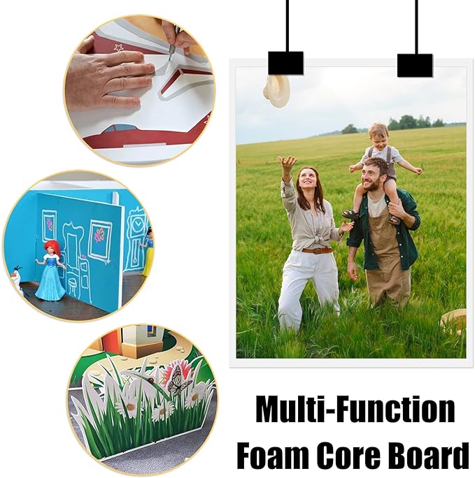 20 Pack White Foam Board 12" x 16.5", 3/16" Thickness Foam Core Baking Board for Projects, A3 Polystyrene Mat Board Poster Foam Board Sheets for Art Crafts, Presentation, Wedding, School Projects