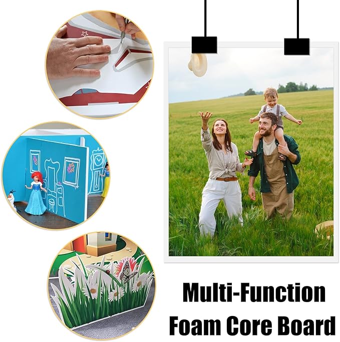 EPHECH 30 Pack White Foam Board 12" x 16.5", 3/16" Foam Core Baking Board for Projects, A3 Polystyrene Mat Board Poster Foam Board Sheets for Art Crafts, Presentation, Wedding, School Projects
