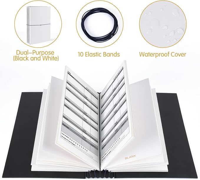 TN Planner Inserts Organizer Case, Holds 10 Travelers Notebook Refills with 10 Elastic Bands, Portable Regular TN Journal Notebooks Insert Storage