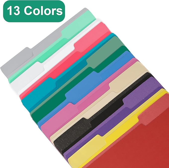 pmybupo File Folders 18 Pack 8.5x11 Inch,1/3 Cut Tab Colored File Folders Letter Size,Office Purple Folders for Document