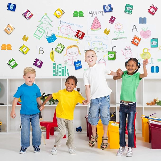 Junkin 48 Pcs Book Cutouts for Bulletin Board Library Decor for Back to School Reading Bulletin Board Decorations Back to School Cutouts DIY Craft Set First Day of Classroom Decorations Supply