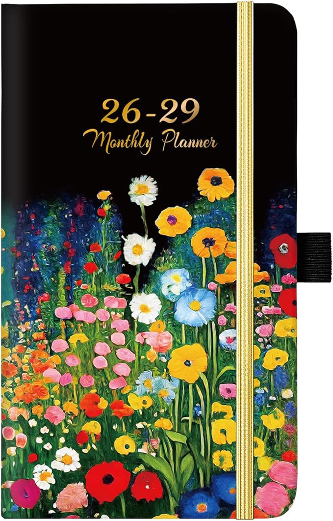 Pocket Calendar 2026-2029 - 3-Year Monthly Pocket Calendar from July 2026-June 2029, 6.4" x 3.8", 2026-2028 Pockets Calendars for Purse, Monthly Planner with Bookmark