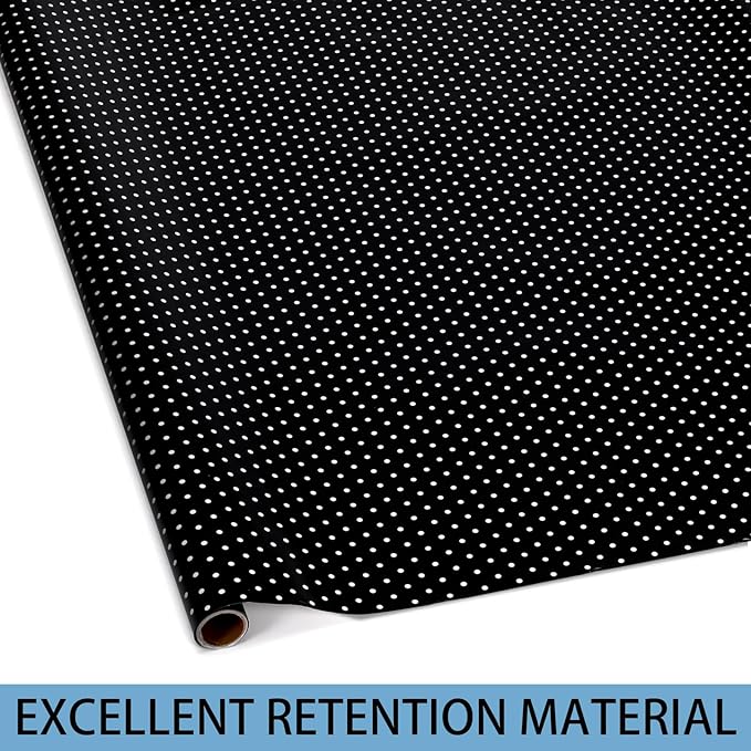 Skyygemm 6 Rolls Classroom Bulletin Board Paper Roll Polka Dot 4 x 12 ft Fade Resistant Colored Background Paper Bulk for Art Decor Drawing Craft(Black)