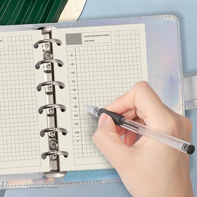 A7 Planner Refill, A7 Agenda Refill Daily Plan for Compatible with Filofax,6 Hole/100gsm, Time Table Notebook Insert Paper for 6 Rings Binder, 4.84 x 3.23'', Harphia